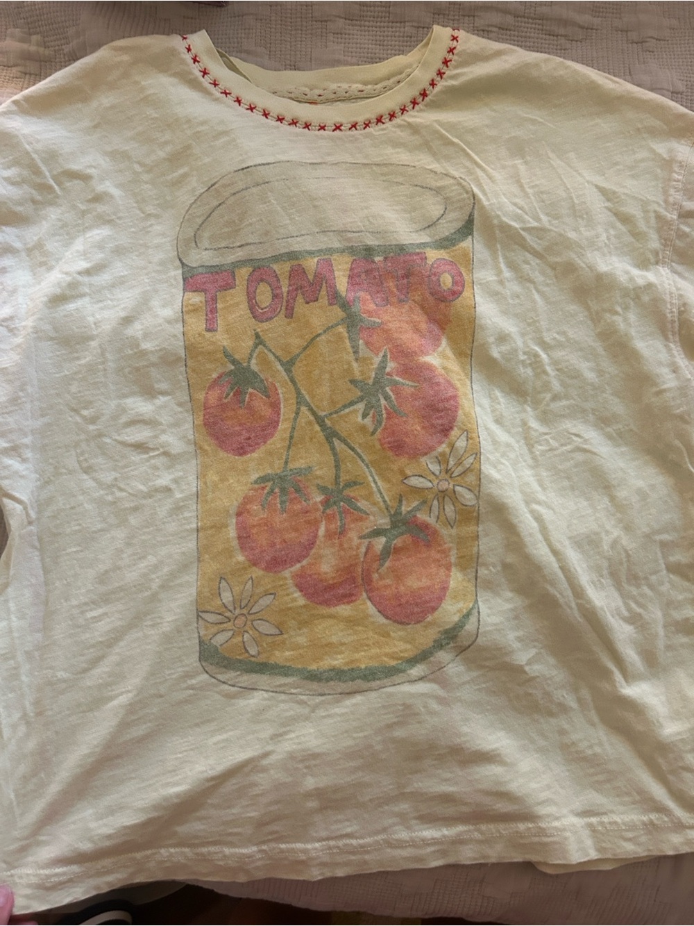 We The Free Pale Yellow Tomato Graphic Short Sleeve Tee - Picture 3 of 3